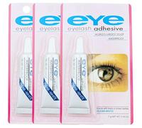 3 Pack of False Eyelash Clear Glue Super Hold Eye Lash Glue 7g Drys Clear Lash Extension Adhesive New Waterproof Formula Strong Hold (clear)