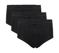 3 Pack of Ladies Full Mama Cotton Rich Briefs Knickers - Available in UK Sizes 12-14 (Hips 36-38) up to 28-30 (Hips 52-54) BLACK (UK 24-26 XXOS 48-50" HIP / 122-127CM)