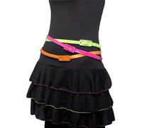 3 Pack Of Multi Coloured Belts Ladies Wild Child Madonna Fancy Dress Neon Belts