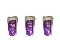 3 Pack of Pretty Cotton Wool (80g Cotton Roll)