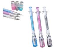 3 Pack Of Syringe Shaped Ink Pens, 2026 New Creative Syringe Shaped Gel Ink Pens for Funny, Nurse Accessories for Work and Nursing School Supplies, Office Party Favors