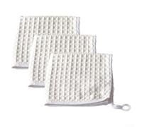 3 Pack of Waffle Weave Microfiber Towels for Superior Cleaning and Drying Performance (White)