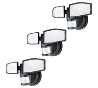 3 Pack of Xtralite NiteSafe X2 Twin Security LED Floodlight, Motion Activated, Wireless Battery Operated with Adjustable Heads, IP44, 400 Lumens (5000k)