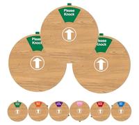 3 Pack Office Door Sign, 6 Inch Do Not Disturb/Please Knock/Back Soon/Working Remotely/Out of Office/In a Meeting 6 Options, Plastic Wheel Privacy Sign,Brown(text)