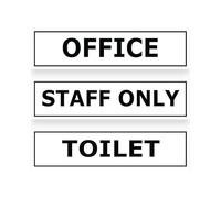 3 Pack - OFFICE STAFF ONLY TOILET Self Adhesive Stickers - 18cm - Water Proof - Notice, Shop, Office, Work Place Resturant, Shop Decal SG340