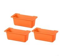 3 Pack Oil Drain Boxes with Inner Grease Drip Tray for Grill Collector, Designed to Reduce Grease Build Up and Simplify Cleanup (Orange)