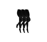 Heat Holders Women's 3 Pack Opaque Fleece Lined Thermal Tights For Winter, Black XXL