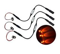 3 pack orange LED micro effect lights flash blink strobe flicker dimmer control 9V for props scenery