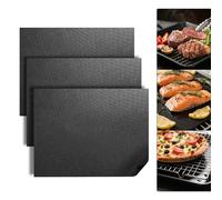 3 Pack Oven Liners for Bottom of Oven Protector Sheet, 40 x 33 CM, Non-Stick BBQ Mats for Gas Grill Reusable Baking Mats, Heat Proof Mat for Charcoal Electric Barbecues Gas