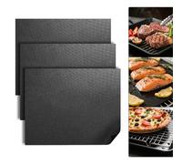3 Pack Oven Liners for Bottom of Oven Protector Sheet, 50 x 40 CM, Non-Stick BBQ Mats for Gas Grill Reusable Baking Mats, Heat Proof Mat for Charcoal Electric Barbecues Gas