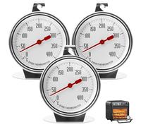 3 Pack Oven Thermometer Stainless Steel - 0-400°C Oven Thermometer for Electric & Gas Stove Large Dial Temperature Gauge for Cooking, Grilling & Baking in the Oven or Omnia
