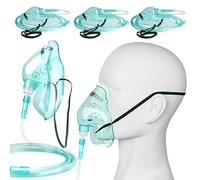 3 Pack Oxygen Mask for Adult Face with 7' Tube & Adjustable Elastic Strap- Size L- NO Cup