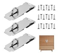 3 Pack Padlock Hasp 4 Inch Door Latch Catch Stainless Steel Hasp and Staple Small Shed Lock Latch with Screws for Window Cabinet Pet Cage Cupboard Drawer Garden Gate