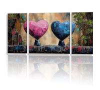 3 Pack Paint by Numbers Abstract Love, Paint by Numbers for Adults, Canvas Painting by Numbers Kits, Room Decor, Easy DIY Acrylic Pigment Drawing Paintwork, Home Decoration (No Frame) 30x60cm y1s-642