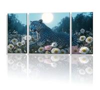 3 Pack Paint by Numbers Leopard Dandelion, Paint by Numbers for Adults, Canvas Painting by Numbers Kits, Room Decor, Easy DIY Acrylic Pigment Drawing, Home Decoration (No Frame) 70x140cm y1s-863