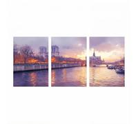 3 Pack Paris Diamond Art Kits Adults, Seine Diamond Painting Kit, Full Drill Paint by Numbers for Adults 30x45cmx3Pack, Rhinestones Embroidery Cross Stitch Wall Art for Room Decor Gifts Model-1772