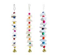 3 Pack Parrot Toys with Cuttlebone for Birds - Calcium Chew Toys & Grinding Stone for Parakeets, Budgies, Cockatiels, Lovebirds - Promotes Beak Health, Prevents Destructive Chewing, Easy to Install