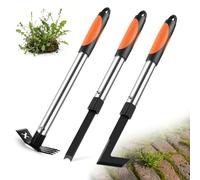 3 Pack Patio Weed Remover Tool Manual Weeders Set, Weed Puller Block Paving Weeding Tools Moss Scraper Combo with 16" Handle, Heavy Duty Weeding Tool for Block Paving Sidewalk Garden Flower Bed