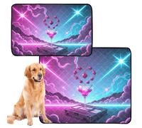 3 Pack Pee Blanket for Dogs Dog Pads Washable Waterproof Anti Slip Floor Mat for Outdoor 20x24in Cocktail with Heart-Shaped Cherry Stems (1)