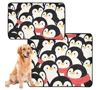 3 Pack Pee Blanket for Dogs Dog Pee Pads Extra Large Washable Anti Slip Rug for Car and Airplane 20x24in Penguin Red Scarf Pattern