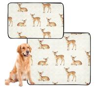3 Pack Pee Blanket for Dogs Muddy Mats for Dogs Large Washable Anti Slip Rug for Lawn 20x24in Beige Baby Deer