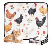 3 Pack Pee Blanket for Dogs Muddy Mats for Dogs Washable Anti Slip Floor Mat for Floor 20x24in Sweet Pet Chicken White