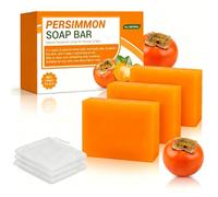 3-Pack Persimmon Soap Bars for Body Odour Control, Handmade Cleansing Bar | Targets Old People Smell, With Green Tea Extract, For Men & Women, Deep Cleansing Body Soap, Eliminates Stubborn Odors