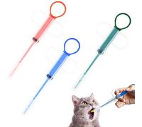 3-Pack Pet Pill Dispenser Gun - Soft Tip Pill Shooter for Cats and Dogs - Easy Feed Pusher Accessories in Red, Green, and Blue，cat pill popper，pill popper for cats