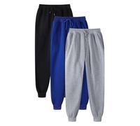 3 Pack Petite Joggers For Women Short Leg Stretchy Sweatpants For Women Uk Drawstring Elastic Waist Ladies Tracksuit Bottoms Plus Size Solid Color Casual Lounge Pants With Pockets Baggy Trousers