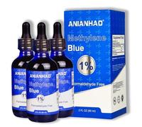3 Pack Pharmaceutical Grade Methylene Blue 1% (60 mL), Third-Party Tested USP-Grade Methylene Blue for Humans, Formaldehyde and Alcohol Free Methylene Blue Pharmaceutical Grade in Amber Dropper Bottle