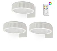 3 Pack Picture Lights for Wall, Battery Powered Magnetic Poster Lights with 3 Color Temps&20 RGB, Remote Dimmable Timer Painting Light,Wireless Wall Decor Light for Art Display, Picture, Frame (White)