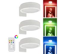 3 Pack Picture Lights for Wall,Magnetic Art Light with Remote Controls,3 Colors Dimmable Art Lighting for Paintings,Battery Operated Colour Change Novelty Art Display Lamp with Timer