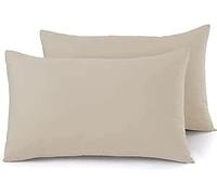 3 Pack Pillow Protectors Pillowcases - 100% Egyptian Cotton Hotel Quality Pillow Cases - Super Soft Anti-Allergy & Breathable Pillow Covers - 48x74cm White, Cream, Mocha