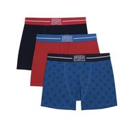 3 Pack Plain And Print Underwear In Blue/Red