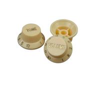 3 Pack Plastic 2T1V Volume And Tone Control Knobs For Guitars Suitable For Beginners Guitar Knobs For Adult Beginners(Yellow 1)