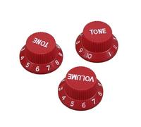 3 Pack Plastic 2T1V Volume And Tone Control Knobs For Guitars Suitable For Beginners Guitar Knobs For Adult Beginners(Red)