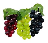 3 Pack Plastic Fake Grapes Bunch - Realistic Artificial Fruits for Photography Props, Lifelike Fake Fruit Models for Party Decor, Kitchen & Dining Table Centerpiece, Home Staging Display Accessories