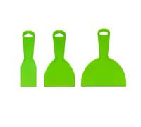 3 Pack Plastic Putty Knife Set, 2/4/6 in Flexible Putty Filler Spatula Scraper, Multipurpose DIY Paint Scrapers Tool for Spackling, Patching, Decals, Wallpaper - Green