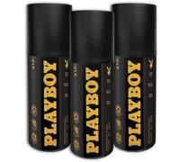 3 Pack Playboy Men Vip Deodorant Deo Spray 3 X 150 ML