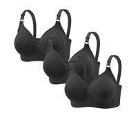 3 Pack Plus Size Bras for Women Full Coverage Seamless Non Wired Soft Support Bra for Large Breasts Wirefree Push up Padded Everyday Bralettes Ladies Wireless Straps Stretch Comfort Underwear