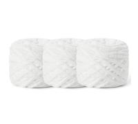 3 Pack Plush Chenille Chunky Yarn 100g (49.2yd) - Fluffy Velvet Yarn Crochet for Blanket Knitting and Crocheting - Baby Yarns for Crocheting Soft - Amigurumi Yarns (3 Snow White)