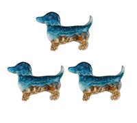 3 Pack Pocket Hug Dachshund Cat Handmade Soothing Shells Oceans and Sand Design Pocket Hug Animals Mini Resin Warm Dachshund Gift for Friend Family
