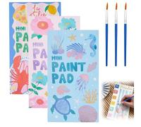 3 Pack Pocket Magic Water Coloring Book, 60Pcs Doodleable Pages + 3Pcs Water Pen, Magic Painting Book with Paints, Paint with Water Coloring Books, DIY Creative Activity for Travel Home Classroom