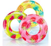 3 Pack Pool Inflatables for Adults Pool Floats Inflatable Pool Ring Adults Fruit Swimming Ring Large Rubber Ring for Summer Pool Party Beach Water Floats