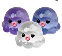 3 Pack Pop Bubble Sensory Squeeze Octopus - Manual Inject & Pop Stress Relief for Adults, Quiet Tactile Anxiety Relief Tools for Desk, Slow Rise Squeeze Octopus