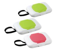 3-Pack Portable Wet Wipe Case, Hanging Refillable Travel Wipe Holder for Outdoor, Baby Stroller & Crib Use, Compact Tissue Storage Container