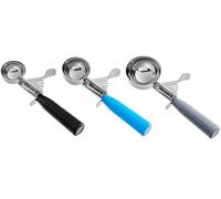 3-Pack Portion Disher Scoop Set | Round Stainless Steel Multipurpose Kitchen Scoops for Cookie Dough, Ice Cream, Baking, Batter, Meatballs, Rice, and Melon Balls (1.25-2.75-4 oz (#30-#16-#8))