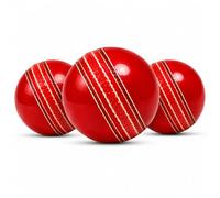3 Pack Practice Cricket Ball Durable Stitched Seam Training Soft Cricket Balls With Core Standard Bounce Swing Spin Indoor Outdoor Play Bowling Rubber Game for Garden Boys Adult Hard Bat age