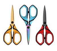 3 Pack Premium 7.5" Titanium Super Sharp Sewing Scissors, Office School Home Craft DIY Supplies, Soft Comfort-Grip Scissors for Right/Left Handed Use