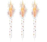 3-Pack Premium Rose Gold Ice Fountain Cake Sparklers - 12cm Indoor Safe Sparkler Candles - 30-Second Burn, Smokeless Spark Fountain for Cakes, Bottles, Birthdays & Weddings